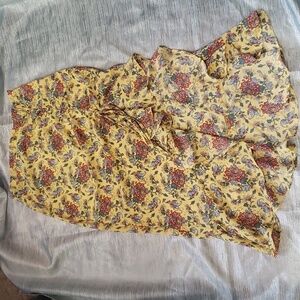 Max Studio NWT asymmetrical ruffled skirt, yellow floral